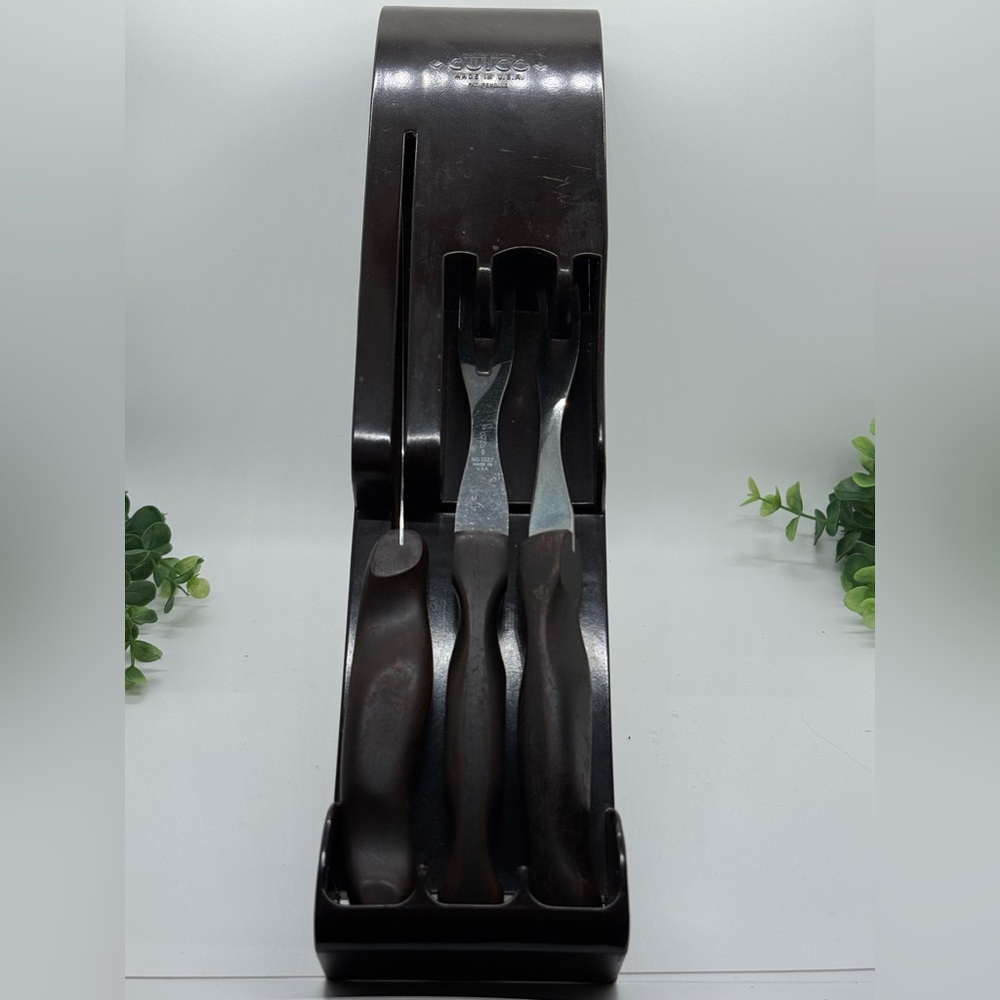 Cutco Spatula & Serving Forks Set w/Holder: Stainless Steel Spatula & Meat Forks